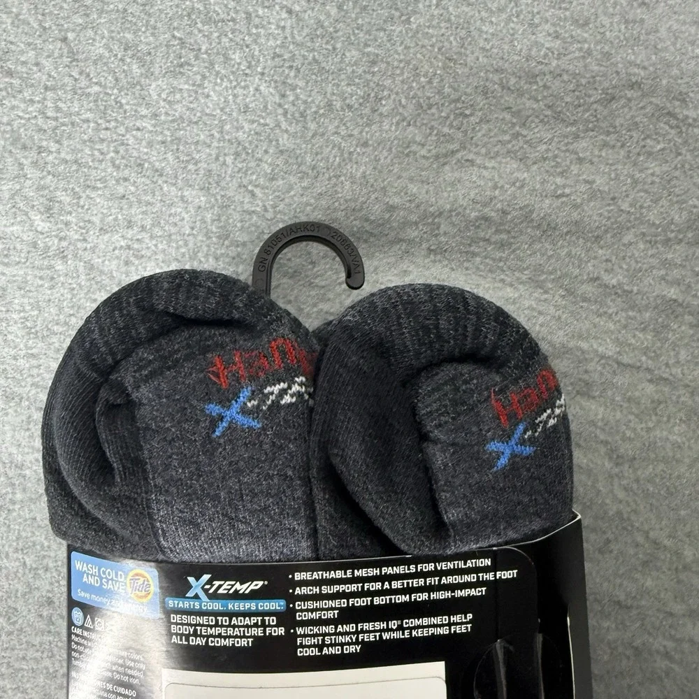Hanes X-Temp Low Cut Cushioned Socks 12 Pairs Size 6-12 Arch Support Breathable